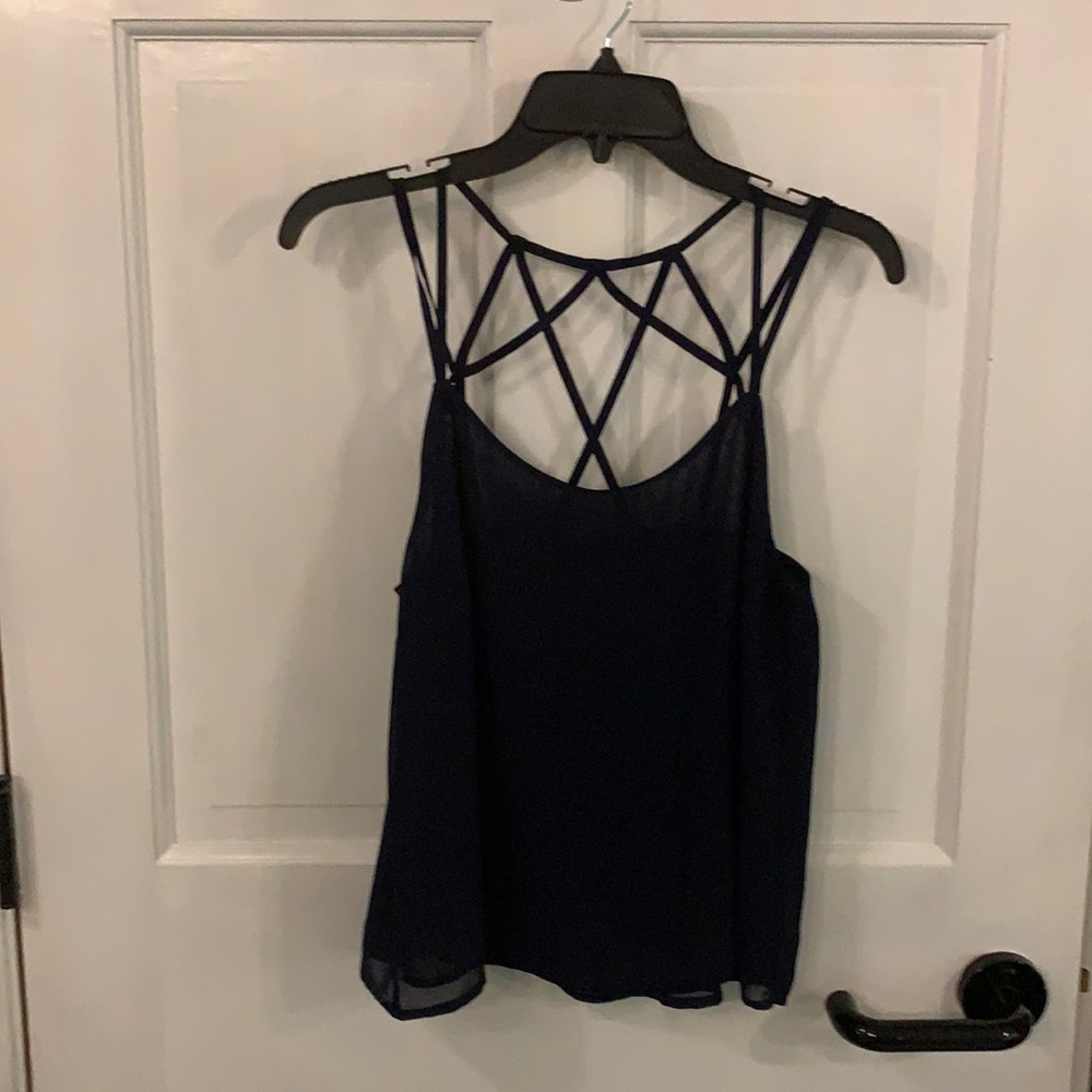Mine Navy Chiffon Camisole